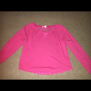 pink long sleeve with mesh back